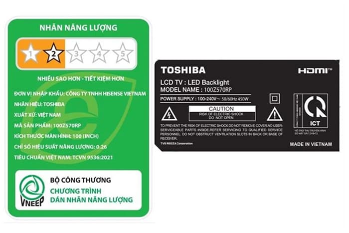 Smart Tivi QLED Toshiba AI 4K 100 inch 100Z570RP